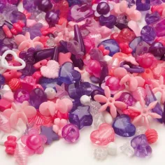 PlayBox: Kunststoff auffädelbare Perlen 1000er Set in Pink und Lila
