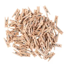 PlayBox: Naturholz Dekorationsklammern 25mm 100er Pack