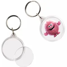 PlayBox: Transparenter runder Schlüsselanhänger mit 5cm Durchmesser 1Stück