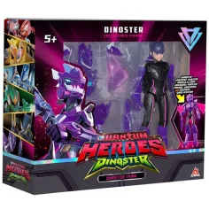 Quantum Heroes: Dinoster Trina Actionfigur mit lila Rüstung 20 cm