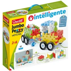 Quercetti: Jumbo Pötyi Fahrzeuge 62-teiliges Set