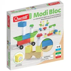 Quercetti: Modi Bloc Basic Holz- und Kunststoff-Bauspiel 18-teilig