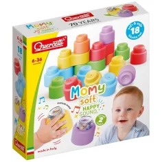 Quercetti: Momy Soft 18-teiliges weiches Rassel-Baustein-Set