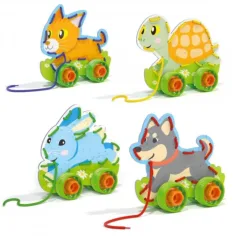 Quercetti: Montessori Schnürspiel Tiere 4er-Set