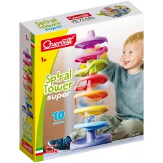 Quercetti: Spiral-Turm Kugelbahn 10-teiliges Set