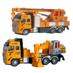 RC ferngesteuerter Bagger oder Kranwagen mit Licht in zwei Varianten 27MHz 1/36 Maßstab 20cm Bild 2