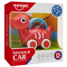 Roter Dinosaurier Baby Spielzeugauto mit bewegtem Bild 10,5cm