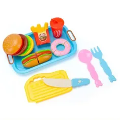 Schnelles Restaurantmenü mit Tablett 10er Spielset
