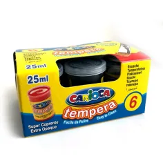 Schwarze Temperafarbe im Tiegel 6 x 35 g - Carioca Bild 2