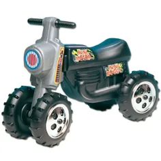 Schwarzes Cross-Motorrad mit 4 Rädern - D-Toys