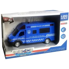 Spielzeugpolizeibus mit Licht- und Soundeffekten im Maßstab 1/20