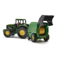 SIKU John Deere Traktor mit Rundballenpresse 1/72 Bild 2