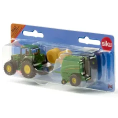 SIKU John Deere Traktor mit Rundballenpresse 1/72 Bild 3