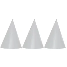 Silberfarbene Partyhüte 6er-Set