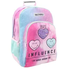 Smiley World runder Schulranzen, Rucksack 33x16x45cm