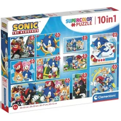 Sonic der Igel 10 in 1 supercolor Puzzle - Clementoni