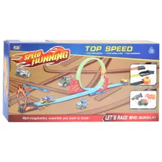 Speed Running Rennstrecken-Set mit 360-Grad-Schleife und 1 abschießbarem Auto 1/64 Bild 2