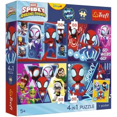 Spidey und seine Freunde - 4 x 88 Teile Premium Plus Kids Puzzle - Trefl Bild 1
