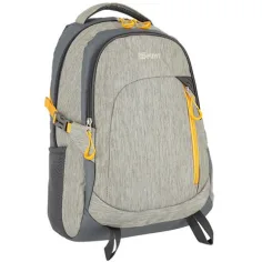 Spirit: Crew graue, gelbe abgerundete Schultasche, Rucksack 48x31x20cm