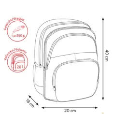 Spirit: Ergonomischer Schulranzen mit vier Fächern in Blau mit Fußballmuster Bild 4