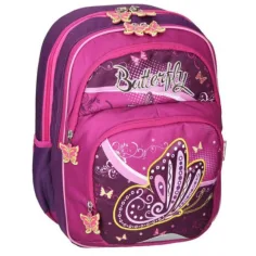 Spirit: Ergonomischer Schulrucksack in lila-pink mit Schmetterlingen Bild 2