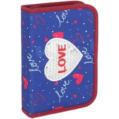 Spirit: Love heart 3D gemustertes aufklappbares gefülltes Federmäppchen 19-teilig