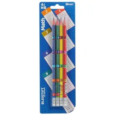 Spirit: Mathe Bleistift mit Radiergummi 4er Set