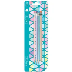 Spirit: Pastellfarbiger dreieckiger HB Bleistift mit Radiergummi 4er Set