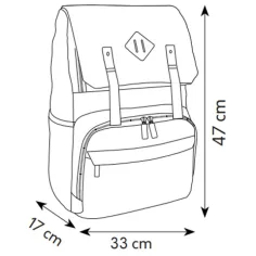 Spirit: Schwarzer gemusterter Rucksack mit hautfarbenen Riemen 47x33x17cm Bild 4