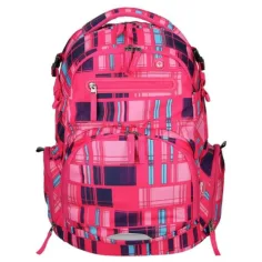 Spirit: Stinger rosa kariertes Premium ergonomischer Schulrucksack
