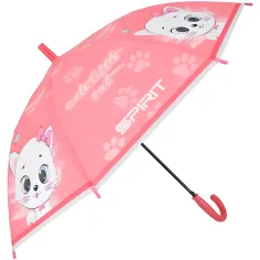 Spirit: Süßes kleines Katzen rosa automatischer Regenschirm 19" 66cm