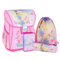 Spirit: Young and Wild rosa 4-teiliges Schulrucksack-Set 38x28x17cm