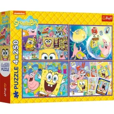 SpongeBob Schwammkopf - Die besondere Welt 4x250 Teile Puzzle - Trefl