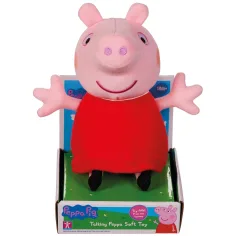 Sprechende Peppa Wutz Plüschfigur in rotem Kleid 20cm