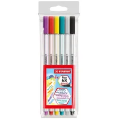 Stabilo: Pen 68 Pinsel Filzstift Set 6er-Pack