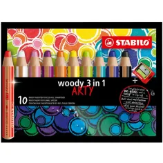 Stabilo Woody 3in1 ARTY bunte Bleistiftset 10 Stück
