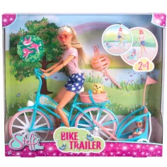Steffi Love: Radfahrende Steffi Puppe mit Kinderanhänger - Simba Toys