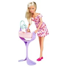 Steffi Love: Steffi schwangere Puppe mit Wiege und Zubehör - Simba Toys Bild 2