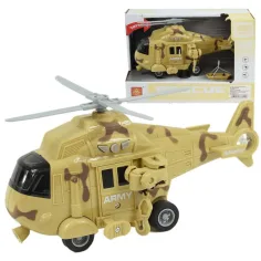 Streitkräfte: Tarnfarbenes sandfarbenes Kampfhubschrauber mit Licht- und Toneffekten im Maßstab 1/20, 21 cm