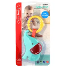 Sun Baby: Fröhlicher Elefant BPA-freie blaue Babyrassel Bild 4
