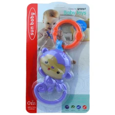 Sun Baby: Fröhlicher lila Affe BPA-freie Babyrassel Bild 4