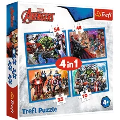 Tapfere Rächer 4-in-1 35-48-54-70 Teile Puzzle - Trefl