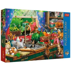 Tea Time Schelmische Kätzchen 1000 Teile Premium Puzzle - Trefl