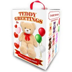 Teddy Greetings: Schneewünsche Plüschbär in weißer Geschenkbox 120cm Bild 2