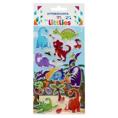 The Littlies: Dinosaurier-Muster 3D-Puffy-Sticker-Set auf 10x22cm Bogen