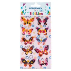 The Littlies: Schmetterlingsmuster 3D Puff-Aufkleber Set 10x22cm Bogen