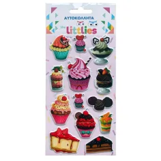 The Littlies: Süßigkeiten 3D Puff-Aufkleber-Set 10x22cm auf einem Bogen