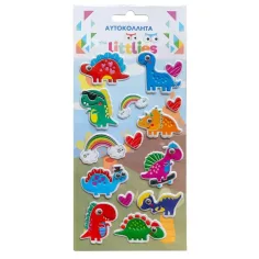 The Littlies: Dinosaurier-Muster 3D-Puffy-Sticker-Set auf 10x22cm-Bogen