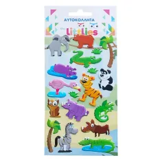 The Littlies: Dschungeltiere 3D Puff-Aufkleber-Set 10x22cm auf Blatt