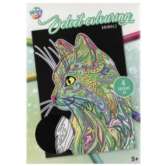 Tierisches 4-seitiges Samt Malbuch